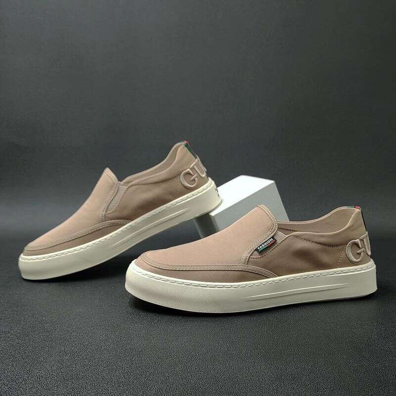 Boys Summer Ice Silk Cloth Versatile Plank Trendy One Step Lefu Lazy Men's Casual Shoes