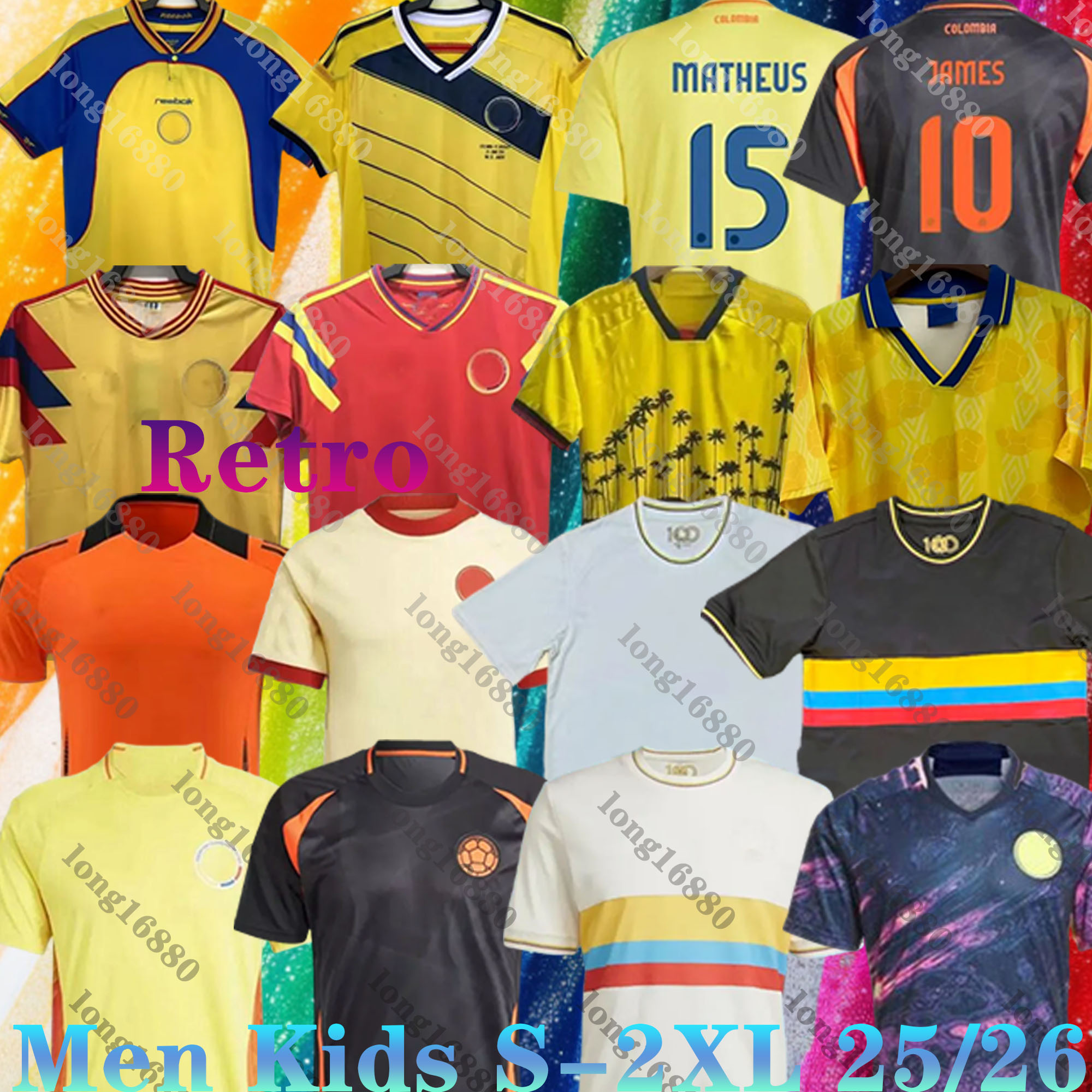 2024 2025 Colombia Centenary soccer jersey CORDOBA JAMES 100-years anniversary Retro 1994 2001 2014 LUIS DIAZ JAMES DURAN columbias 24 25 Football Shirts men Kids kit
