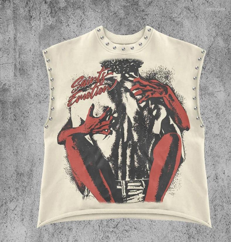 Men's T Shirts Men And Women Personality Trend Garbage Pure Cotton Sleeveless Vest Summer Street Punk Beach Style Casual Daily Basic Top