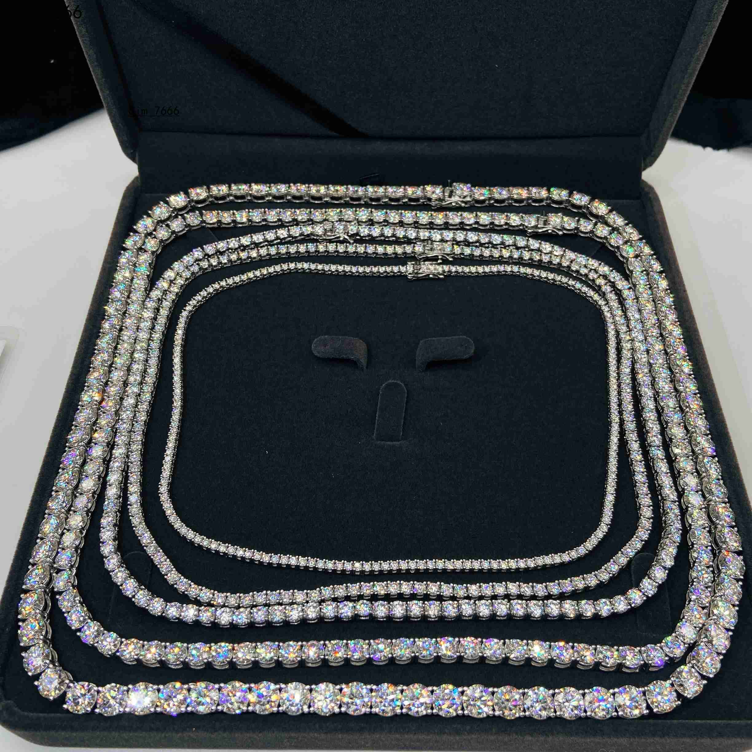 RTS 2mm 3mm 4mm 5mm 6.5mm Silver S925 Chain VVS Moissanite Diamond Fashion Tennis Chain