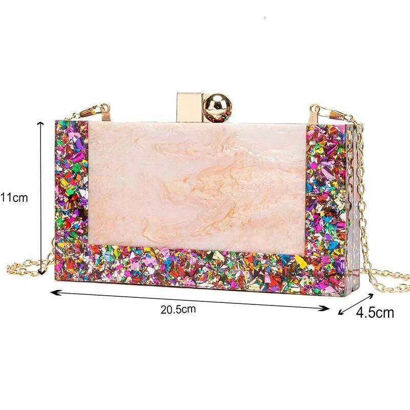 Designer bag 52 Marbling Pattern Acrylic Clutch Handbag Designer Women's Box Evening Party Wedding Purse Shoulder Messenger Bags