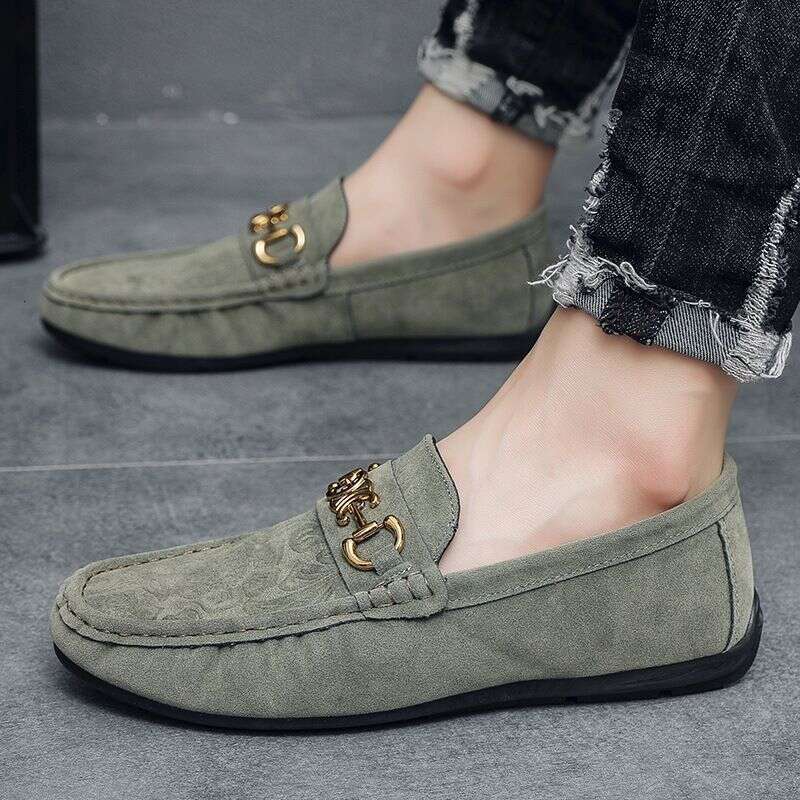 Bean 2023 new spring and autumn comfortable suede business fashion casual trend driving shoes men