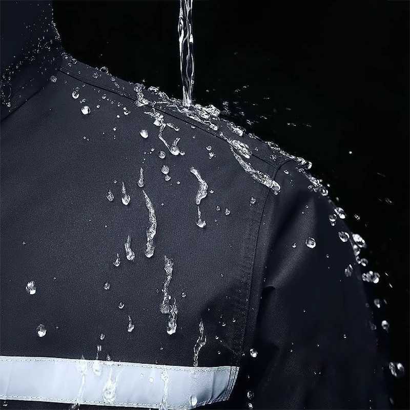 2pcs Hooded Coat Pant Rain Suit For Women Men Outdoor Waterproof Rain Gear With Reflective Strip Motocycle Riding Raincoat Y250814