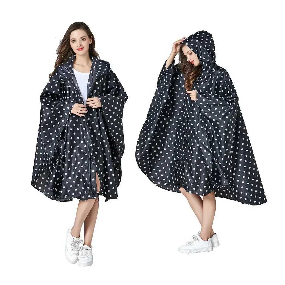 Womens Fashion Waterproof Rainwear Poncho Coloful Raincoat with Hood and Zipper Outdoor Hiking Camping Cloak Rain Coat Y250814