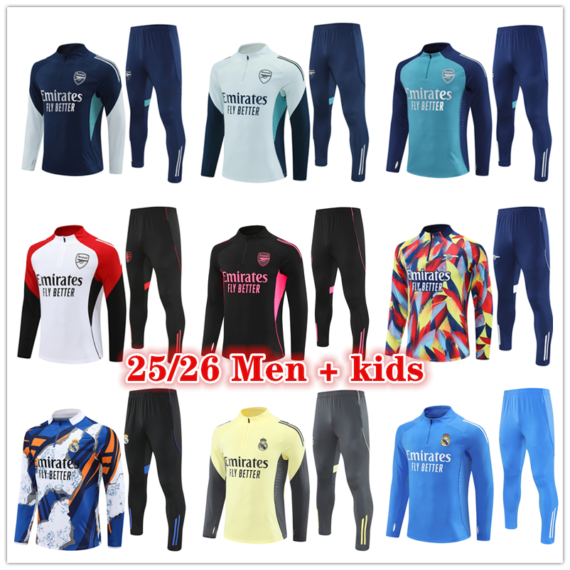 2025 2026 Madrids Arsen soccer tracksuit Men and kids kit 24 25 26 football tracksuit jersey training suit Survetement Foot chandal futbol tuta