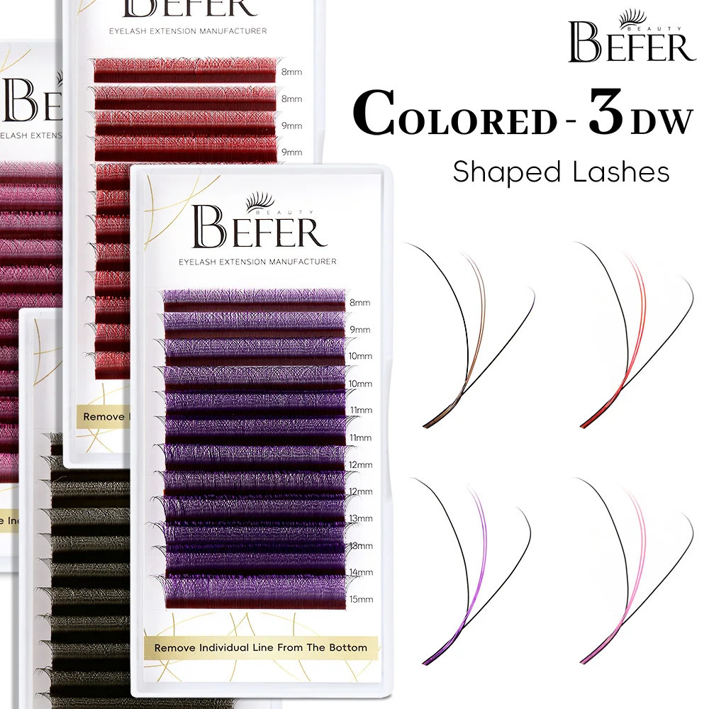 Befer Pink Red Colored Volume 3D W Eyelashes for Brown Purple Colorful C D 815 Lashes Cosplay Eyelash s 250811