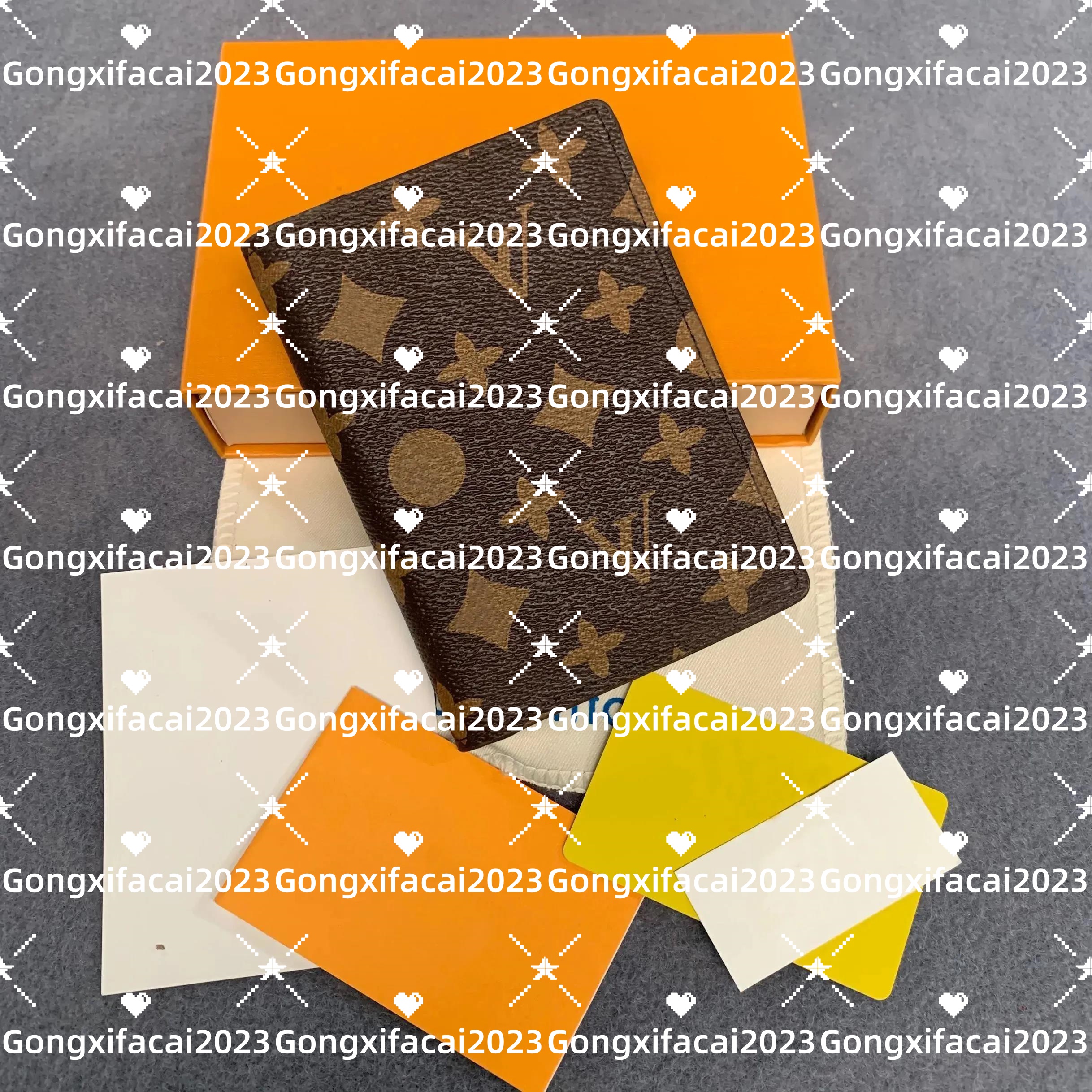 Top New luxury designer brand women wallets leather passport cover brand credt card holder men business passport holder wallet carteira masculina with box