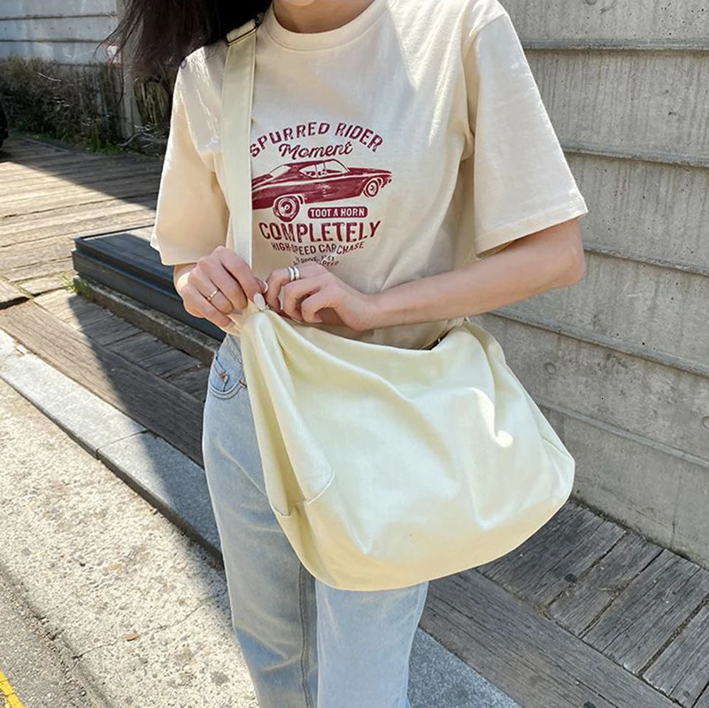 Women Shoulder Bag Large Canvas Crossbody Bags For Women Fashion Korean Female Student School Bag Chic Messenger Bag Handbags 250809