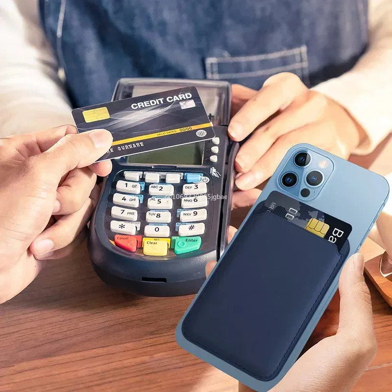 Men Leather Card Wallet Women Phone Magnetic Credit Holder Bag Case Macsafe Cover Accessories 250811