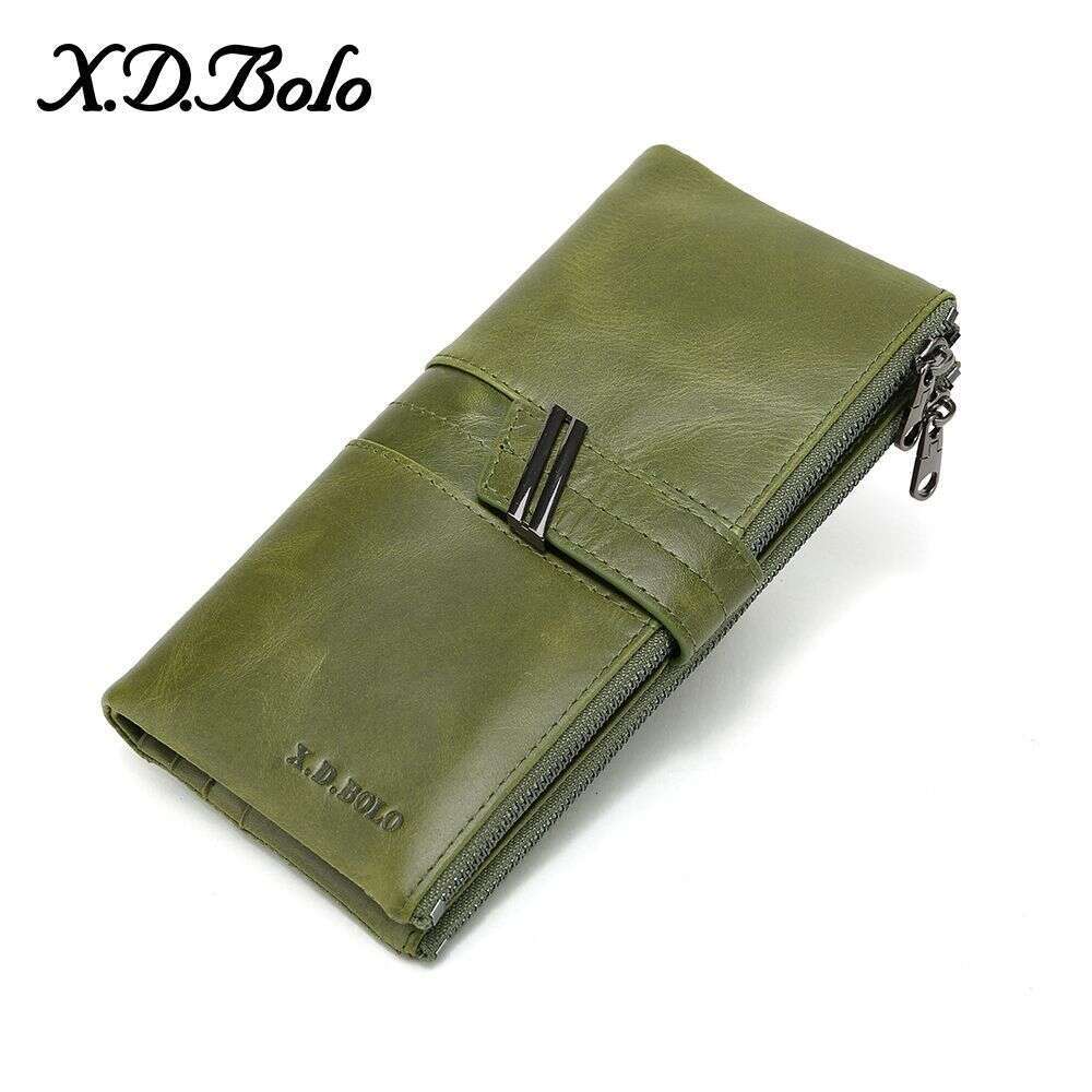 Modern Paul Fashion Women's Wallet Oil Wax Leather Double Zipper Coin Purse Long Clutch for Women designer wallet B5 B5