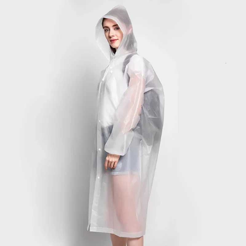 1PC 2025 Women Man Raincoat Adult Clear Transparent Camping Rainwear SuitThickened Waterproof Rain Poncho Coat Y250814