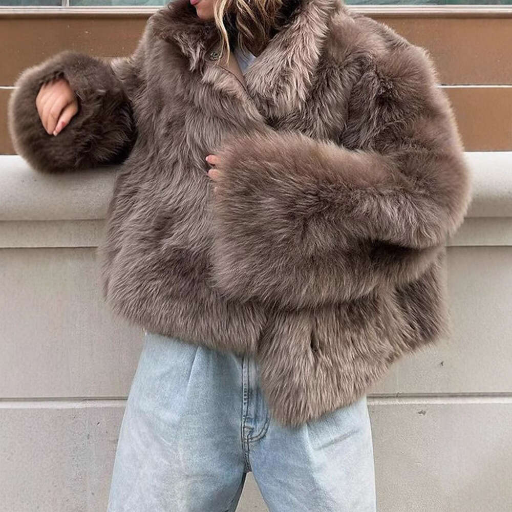Winter fur coat for women, retro, slimming, casual faux fur, high-end short, soft, eco-friendly, long plush for warmth