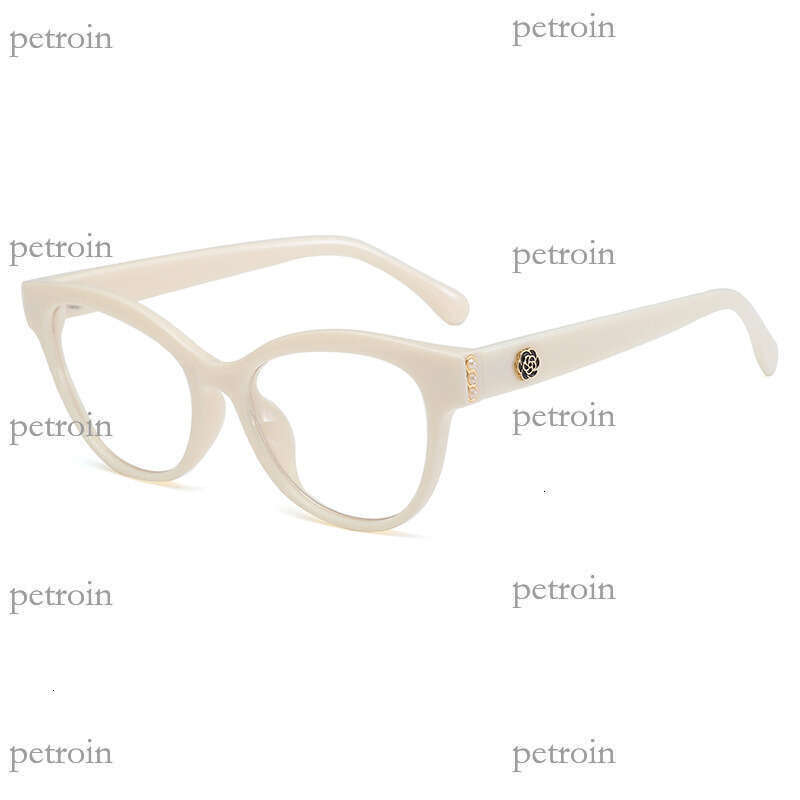 2025 New Cat Eye Blue Light Blocking Simple Large Frame Non-Prescription Glasses Personality Fashion No Makeup Sunglasses