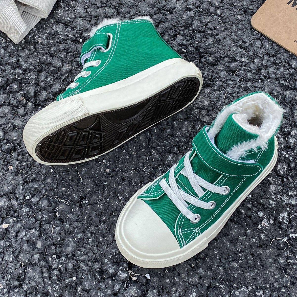 Kids Winter Board Shoes Thicken Plush Warm Children Boys Girls Cotton Shoes Kidsnest Square Head Kids Cotton Boots Toddler Winter Shoes Youth Size US8