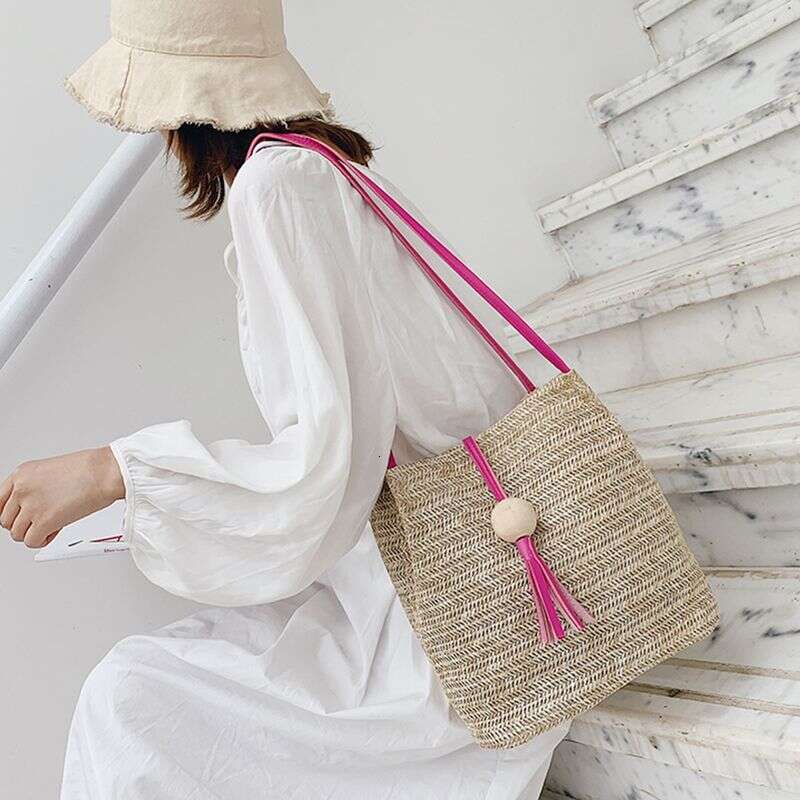 Straw for Women Shoulder Casual Woven Crossbody Bags Summer Beach Rattan Raffia Boho Bag Large Capacity