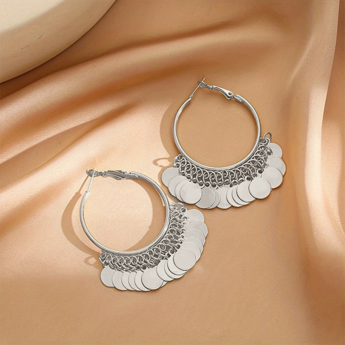 Sophisticated Statement Accessories: Premium Quality Round Tassel Hoop Earrings