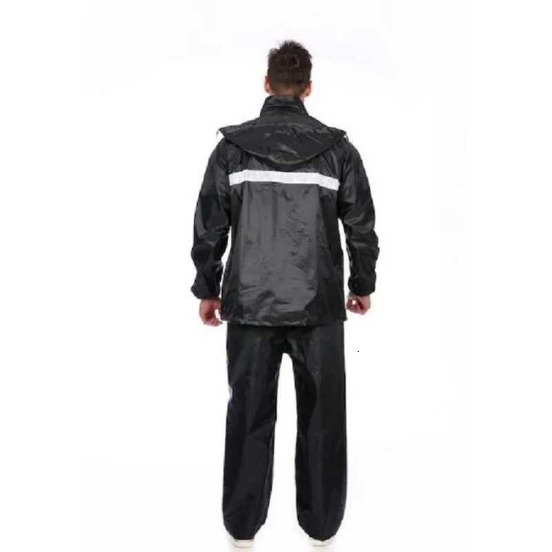 Black Motorcycle Black Adult Raincoat Waterproof Rain Gear Suit Men Outdoor Pants Set Hiking Rainwear Raincoat Women Windbreaker Y250814