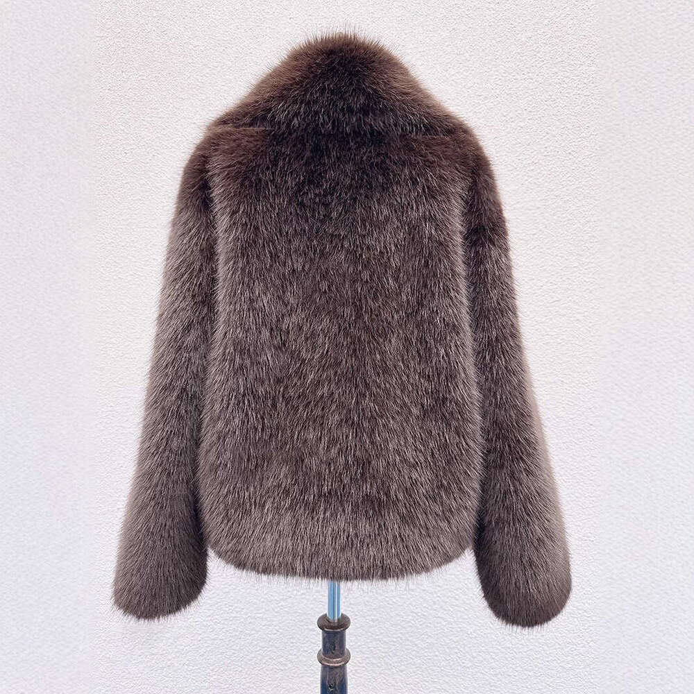 Fur big collar artificial fur coat fashionable imitation fox fur fur coat fluffy plush women's clothing