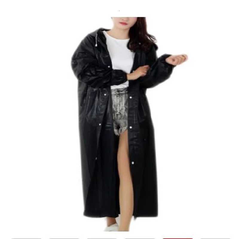 High Quality 1PC 145*68CM EVA Unisex Raincoat Thickened Waterproof Rain Coat Women Men Black Camping Waterproof Rainwear Suit Y250814