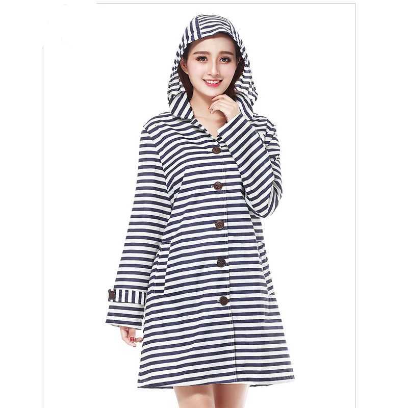 Outdoor Windproof Stripe Raincoat Ultra Light Breathable Adult Men Women Biker Rain Waterproof Button Rain Coat Poncho Y250814