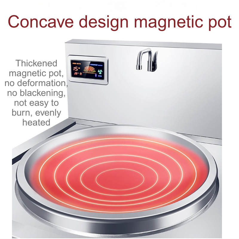 Commercial Single-Burner Electric Stir Fry Wok - Stainless Steel Exterior -Fry Cookware with Easy Clean Design