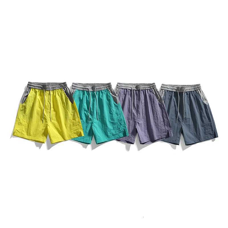 Outdoor contrasting color five quarter pants for men breathable summer casual running hiking quick drying sports shorts Y250814