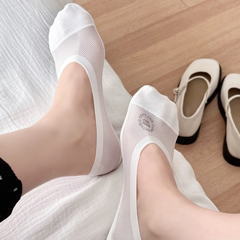 for Women, Comfortable Summer Thin Ice Silk Mesh Breathable Sweat-Absorbing Shallow Invisible Women's Socks, Solid Color Casual Boat Socks