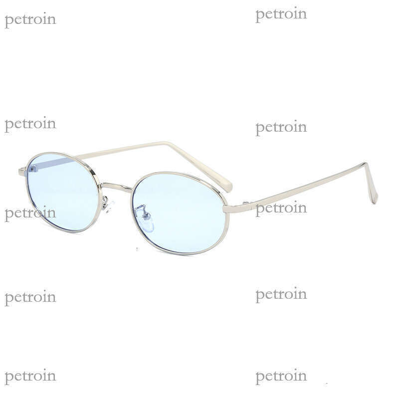 New Fashion Metal Oval Frame Korean Street Style Women High-end Sunshade Sunglasses for Men Trendy