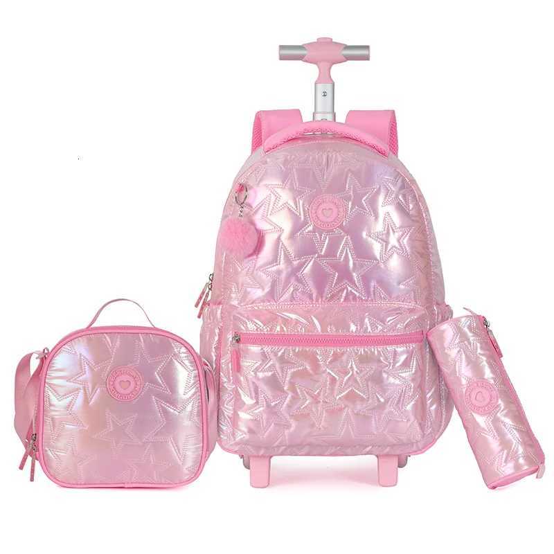 3pcs/Set Children Rolling Luggage Backpack For Teenagers Girls Travel Trolley School Bags With Wheels Students Wheeled Backpack X250815