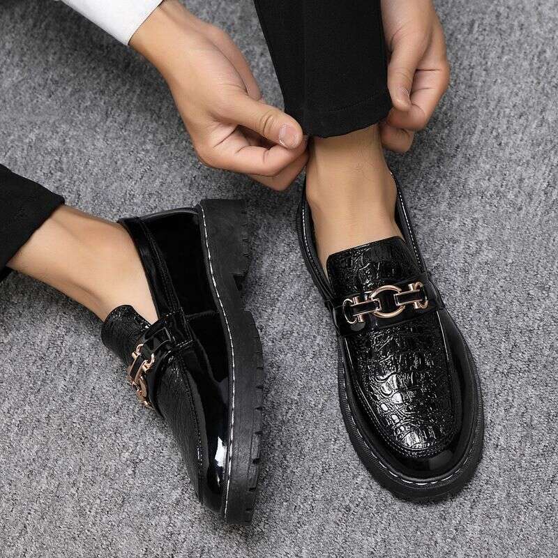 Spring And Summer Bright Face Casual Leather Sh, Lazy Men Kick On Youth Korean Style Trendy British Footwear, Lefu
