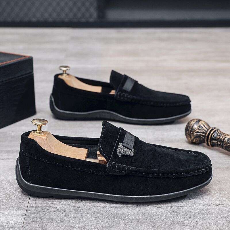 2025 Lefu Trendy Versatile New Men's Casual Bean Business Leather Shoes, And British Hoodie Shoes C010