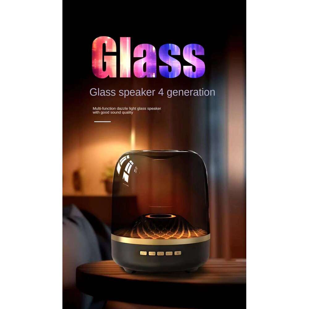 DHgargets Harman Kardon Style Bluetooth Speaker - RGB LED Desktop Subwoofer with 15W Bass, 5.3 Bluetooth (2 Sizes, Black)
