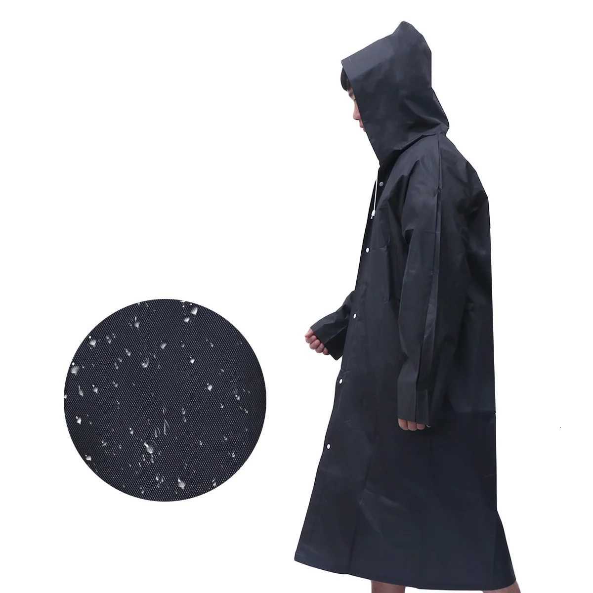 Unisex Portable Waterproof Raincoat Rain Poncho Perfect for Hiking or Camping (Black) Y250814