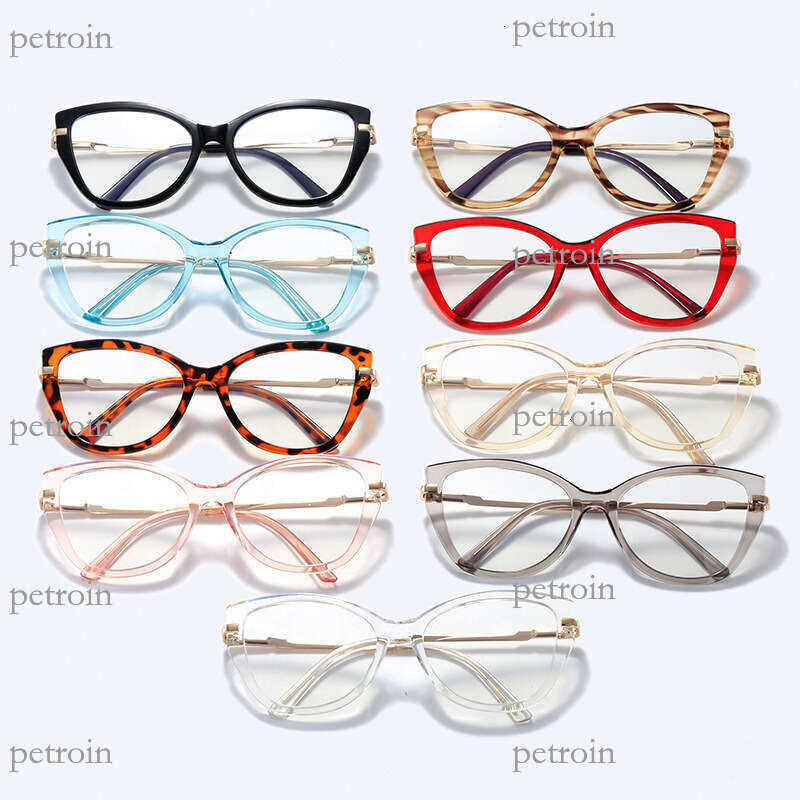 New Leopard Print Cat Eye TR90 Multi-Color Frame Comfortable Spring Legs Non-Prescription Glasses Can Be Fitted with Lenses