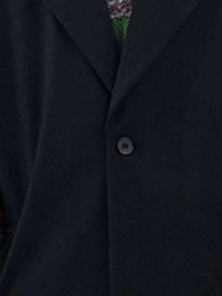 Mauroicardi Autumn Winter Long Oversized Black Woolen Trench Coat Men Shoulder Pads Single Breasted Luxury Cocoon Overcoat 2022 W250815