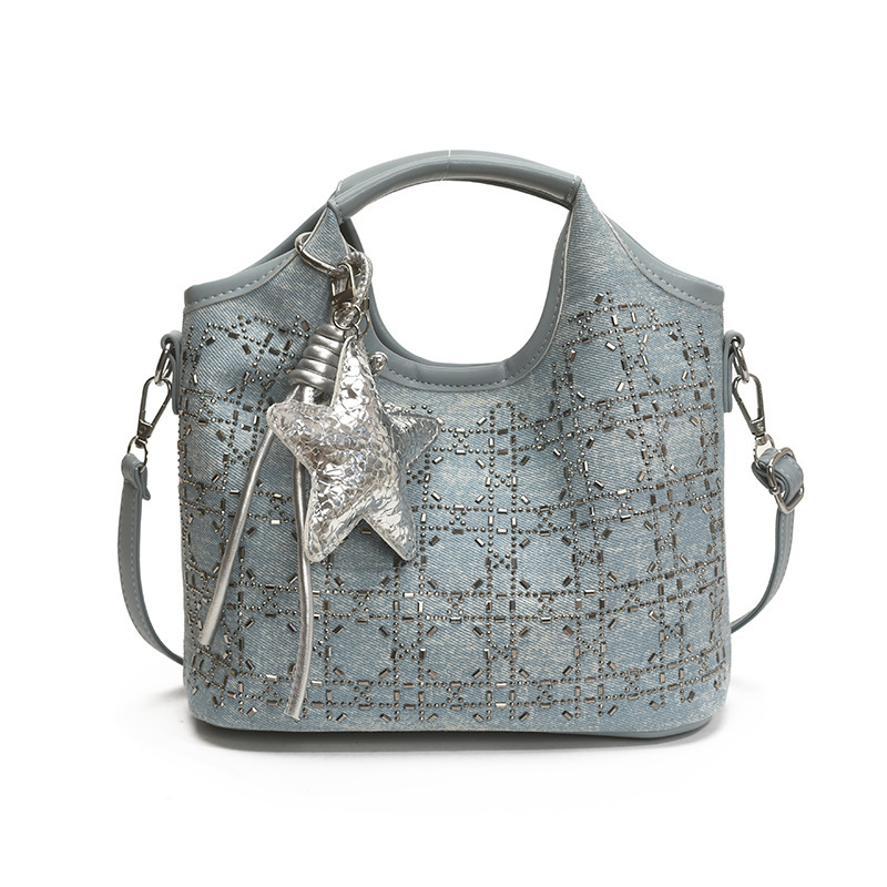 Fashionable Women's Versatile Hot Diamond Handbag Free Shipping Designer Niche Simple Single Shoulder Crossbody Bag New Korean Bucket Bag Luxury 