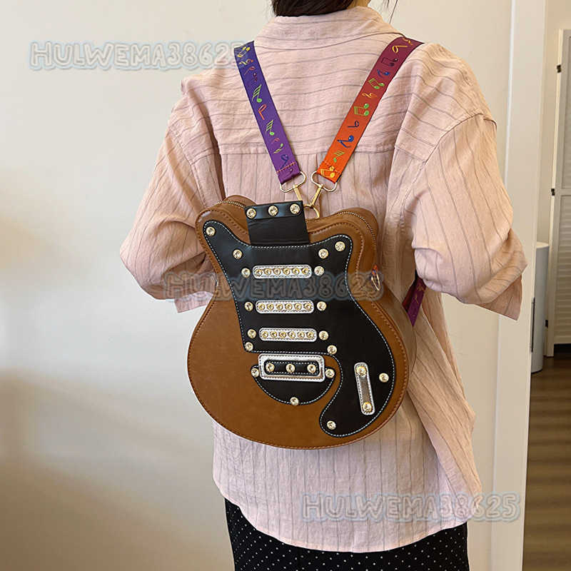 Small Niche Design Bag for Women New Style Personalized Guitar Shoulder Bag Commuting Small Backpack for Women H250814