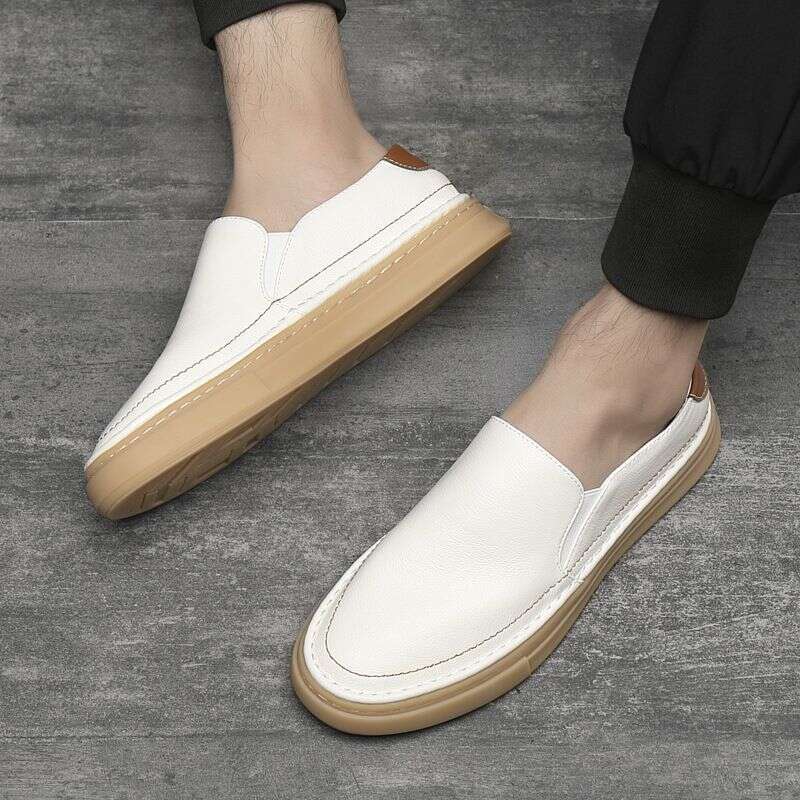 Breathable Casual Autumn And Winter, New Men's In Korean Version, One Legged Loafers, Leather Small White Shoes For Men