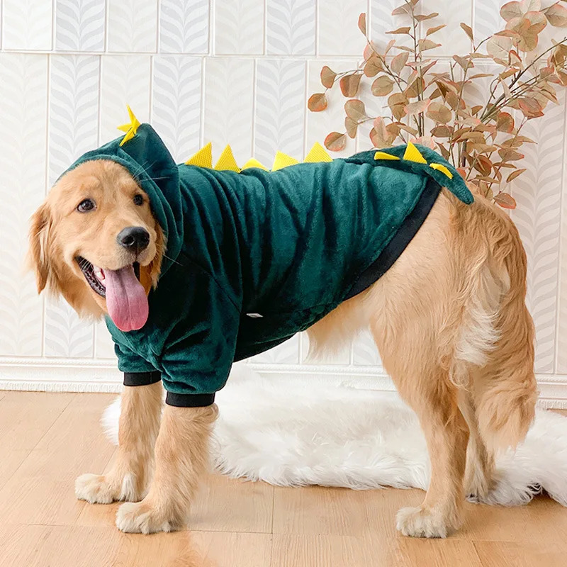 Dog Hoody Jacket Winter Warm Fleece Pajama Clothes for Medium Large Dogs Coat Funny Animal n Costume 250814
