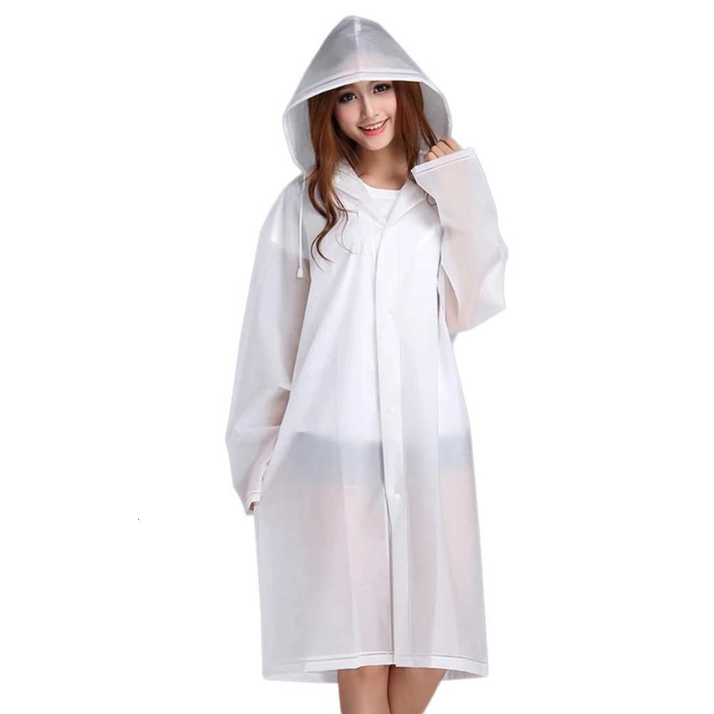 Thickened EVA Raincoat Durable Lightweight Comfortable Foldable PEVA Material Waterproof Rainwear Hooded Ponchos Plastic Cover Y250814