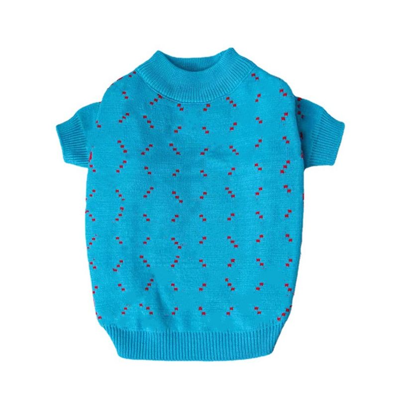 Designer Dog Clothes Luxury Dog Apparel Winter Warm Pet Sweaters Knitted Turtleneck Cold Weather Pets Coats Puppy Cat Pullover Clothing for Small Dog 