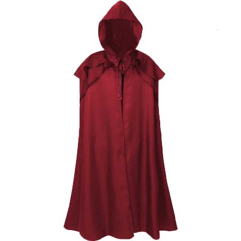 Black Medieval Mens Retro Cosplay Hooded Cape Gothic Long Cloak Jacket Red Green Blue Available Unisex Jacket W250815