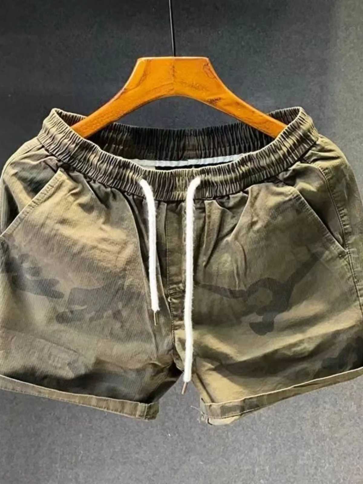 Summer Casual Camouflage orts Mens Loose Elastic Waist Tee-Quarter Length Trendy Pants Youth Active Cotton Antibacterial Y250814