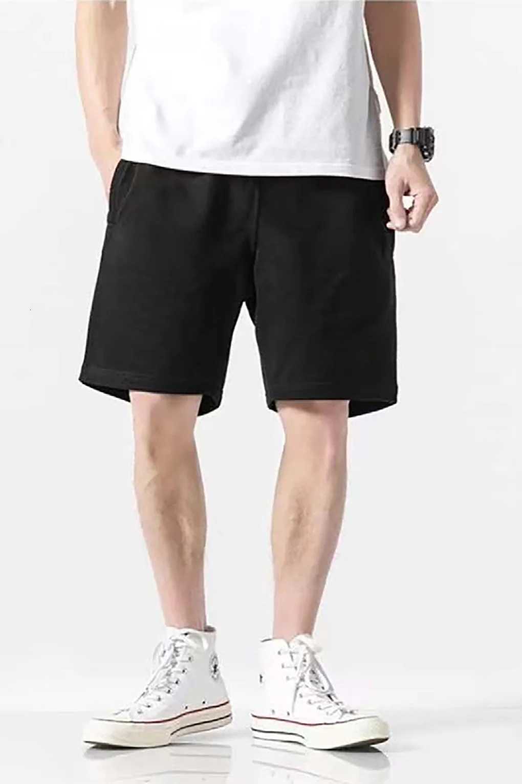 Mens summer shorts 2025 new quick drying five quarter pants mens summer shorts solid color versatile running sports pants Y250814
