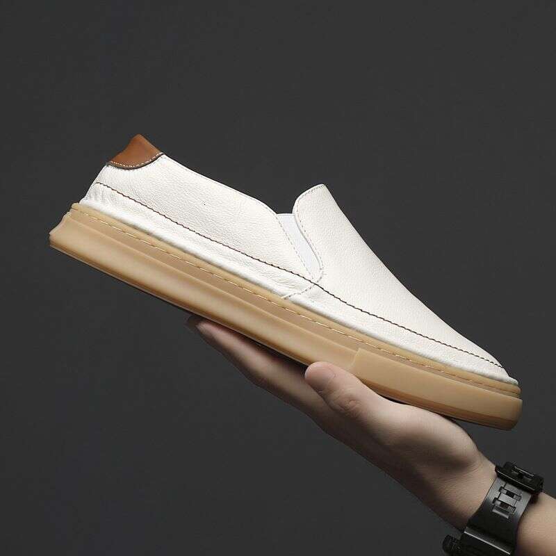 Breathable Casual Autumn And Winter, New Men's In Korean Version, One Legged Loafers, Leather Small White Shoes For Men