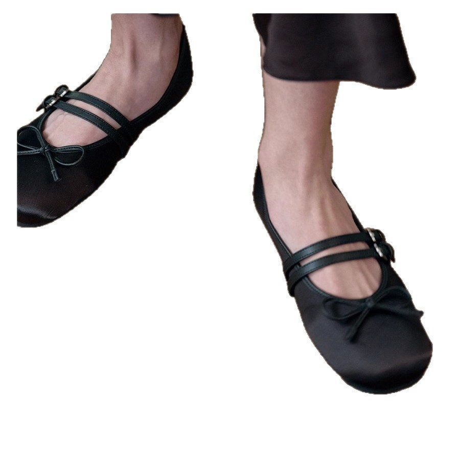 Designer Women's Ballet Shoes 2025 New Mary Jane Bow Flat Shoes