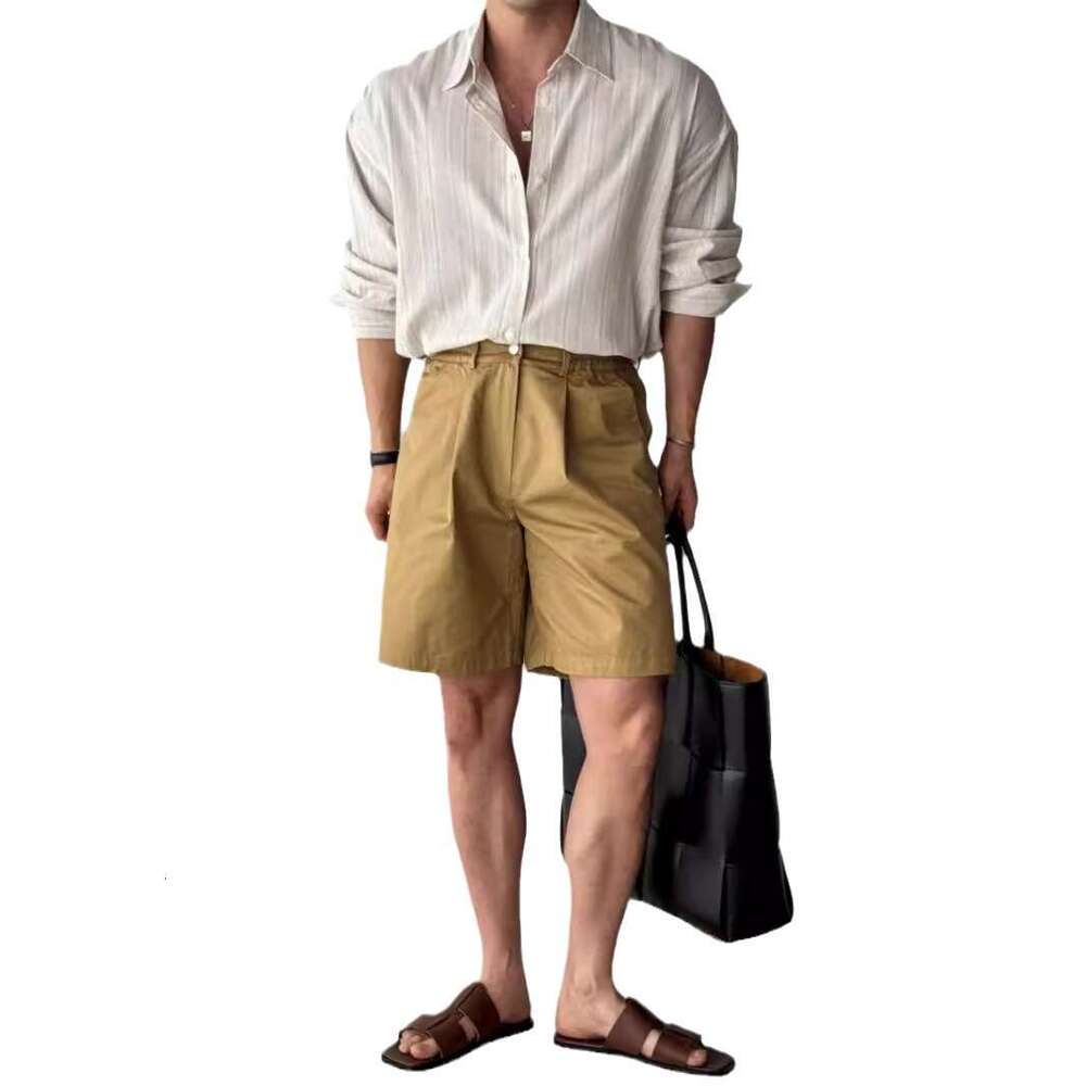 Linen Striped Long Sleeve For Men, Spring Summer Korean Style, Light And Mature Casual, Wrinkle-Free, Blue Lightweight Sun Protection Shirt B5