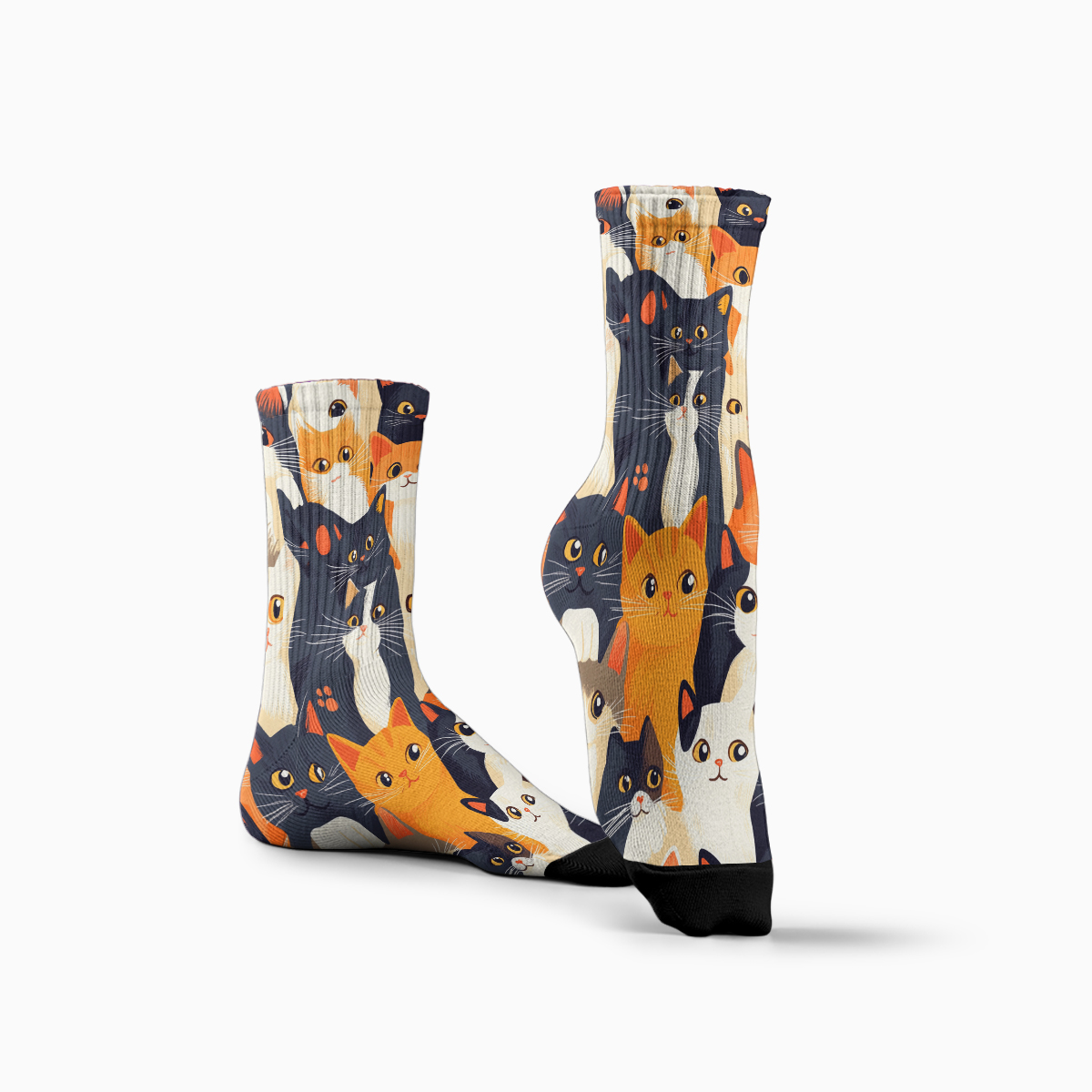 Cute Cat Collage Unisex Tube Designer Sock C148