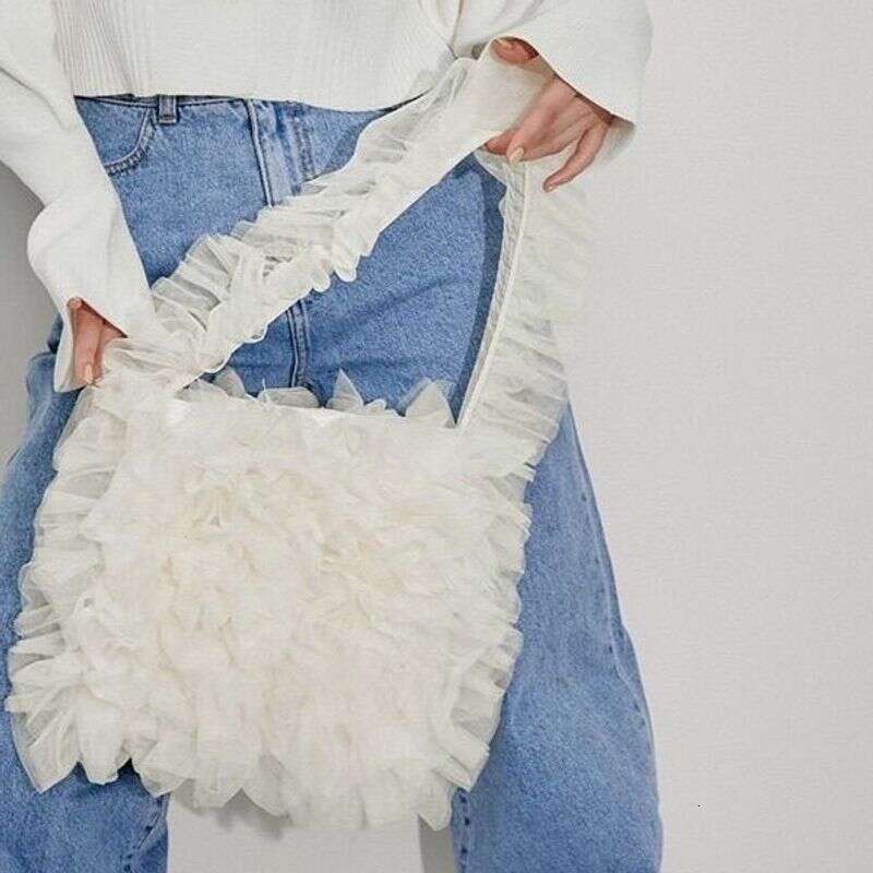 Summer Unique Personalized Chiffon Pleated Design Sense Support Large Capacity Ladies Bag