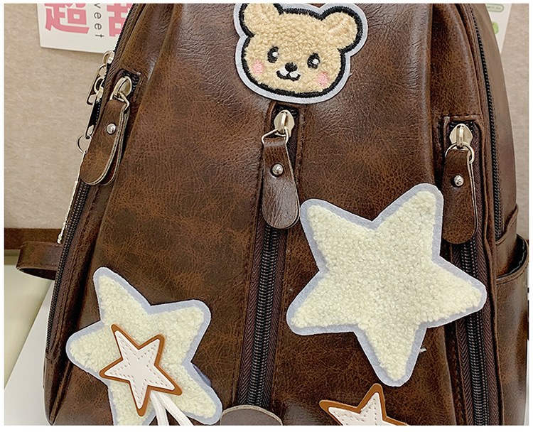 Autumn New Neutral Style Backpack Retro College Style Couple Backpack Autumn New Fashion Embroidered Backpack Large Capacity Backpack Autumn New Desig